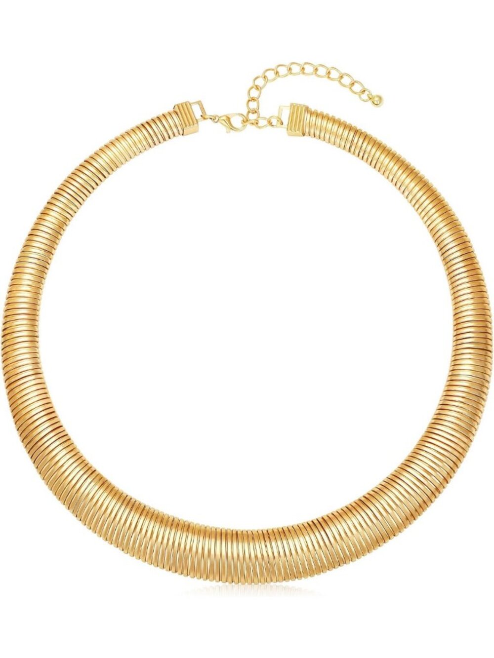 Trendy Chunky Gold Chain Choker Necklace for Women, 14K Plated Thick Torque